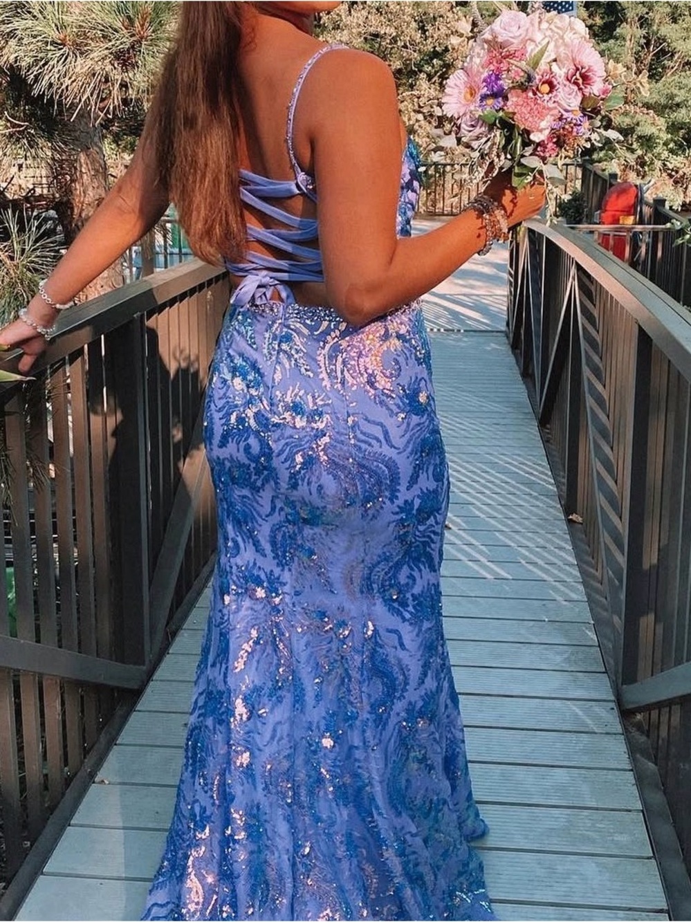 Splash Purple Sequin Strappy Crop Top